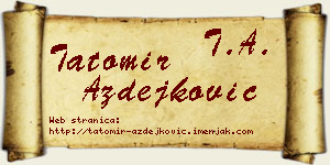 Tatomir Azdejković vizit kartica